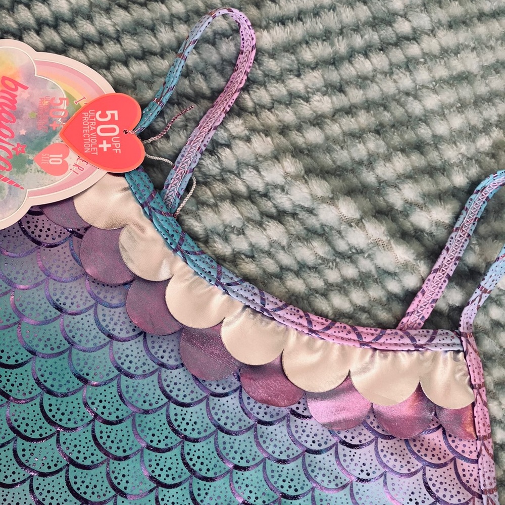 NWT | bmagical by btween | One-piece Swimsuit | Mermaid Shimmer! | Girls 10 - Picture 3 of 6